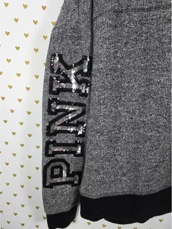 Victorias Secret Pink BLING Sequined Cowl Neck Pullover Sweater Shirt SMALL - Picture 2 of 6